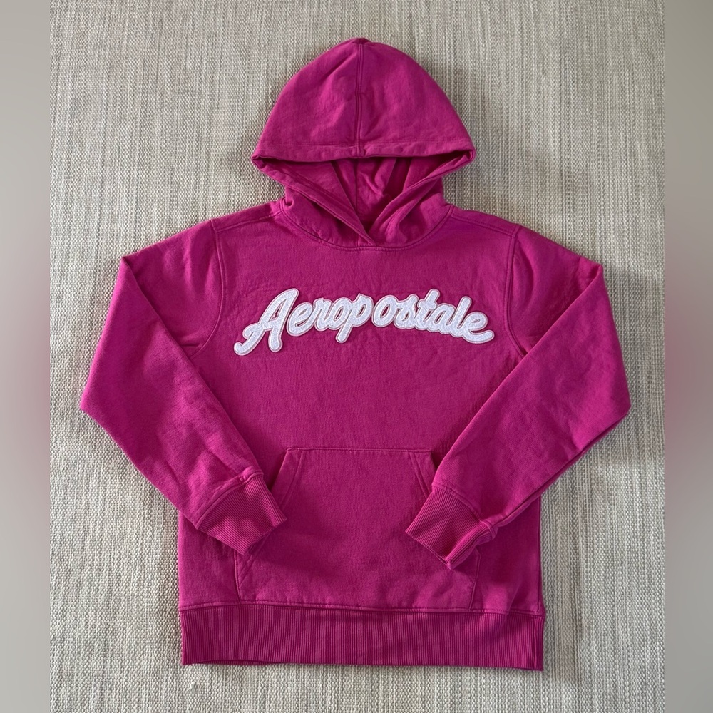 Aeropostale hot pink cotton long sleeve kids girls hoodie size M‎ 10/12